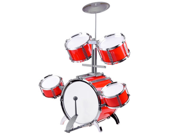 5 osaline trummide komplekt, punane