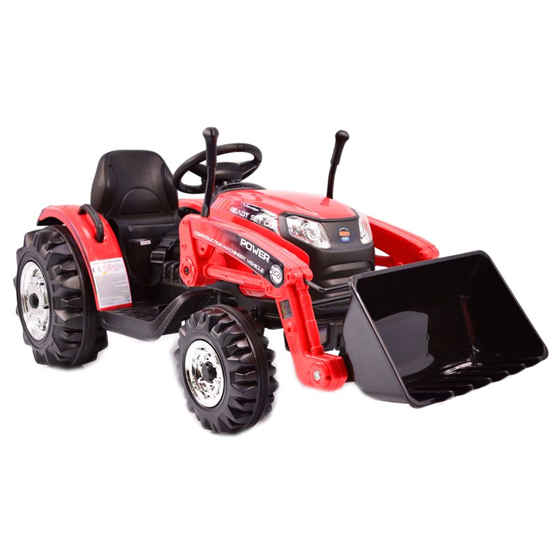 Laste elektriline traktor-kopp, punane