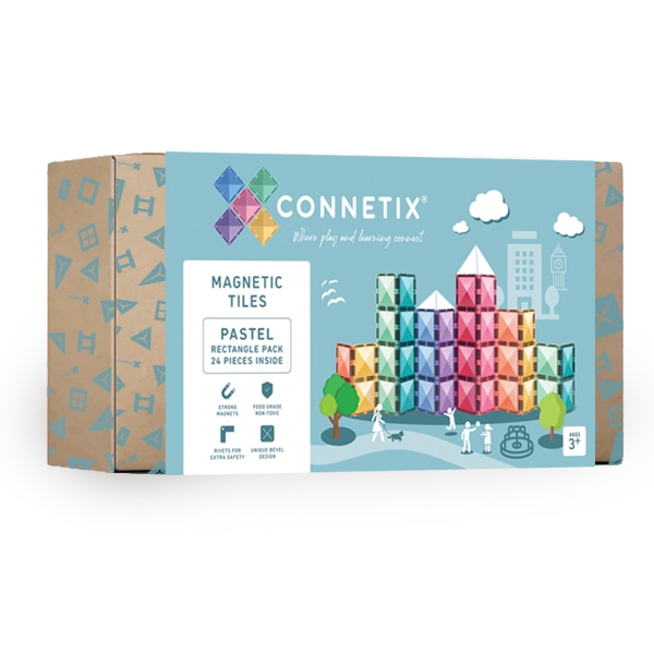 Connetix Pastel Rectangle Pack, 24-osaline magnetklotside komplekt