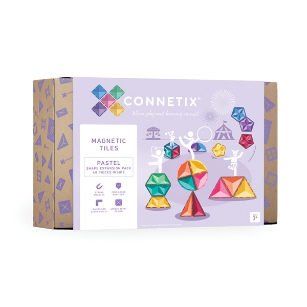 Connetix Pastel Shapes Expansion Pack, 48-osaline magnetklotside komplekt