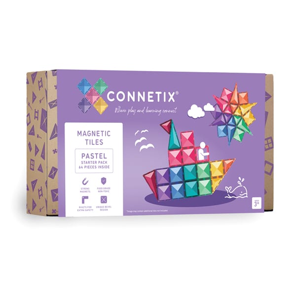 Connetix Pastel Starter Pack, 64-osaline magnetklotside komplekt