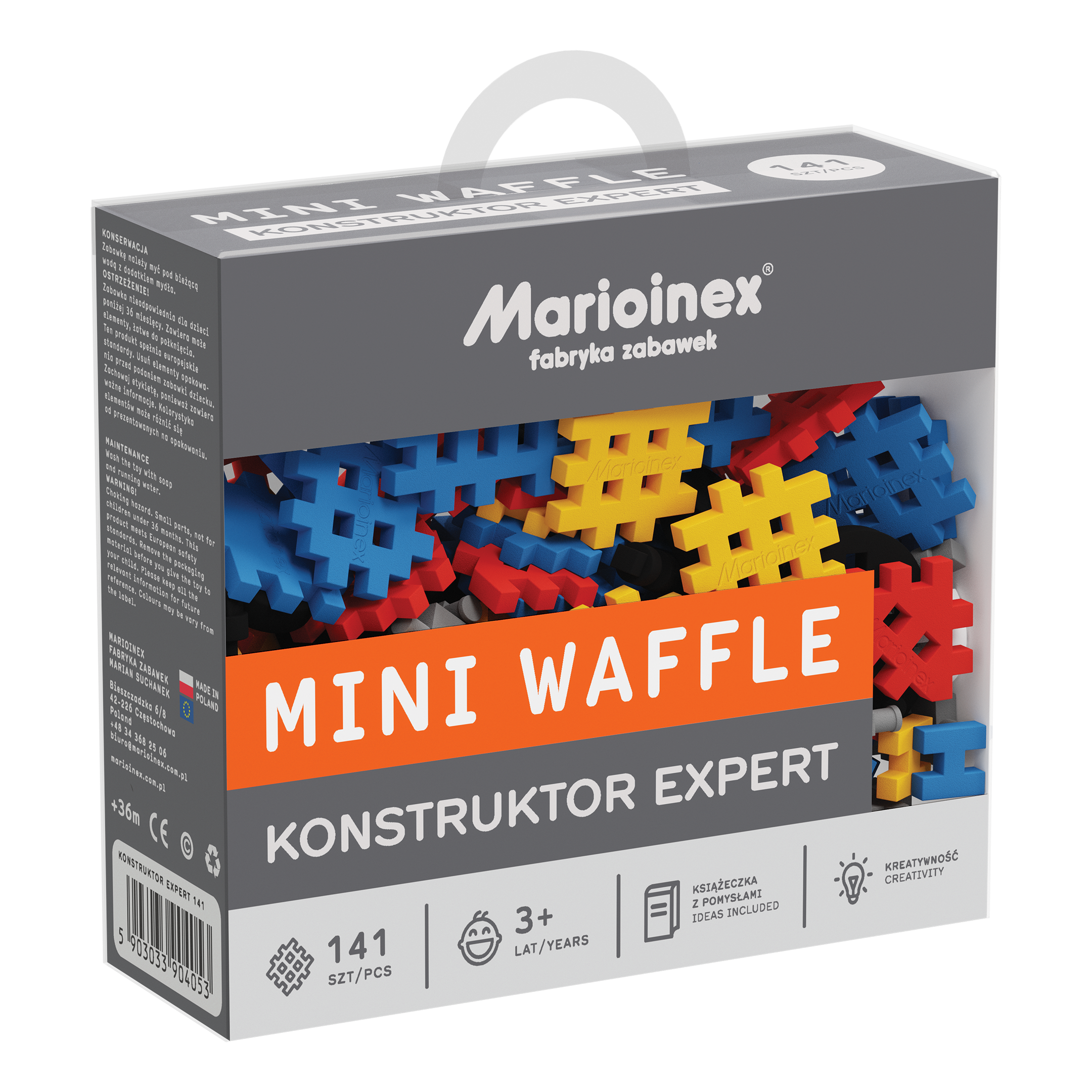 Marioinex vahvelklotsid, Mini Waffle Konstruktor “Ekspert”, 141-osaline