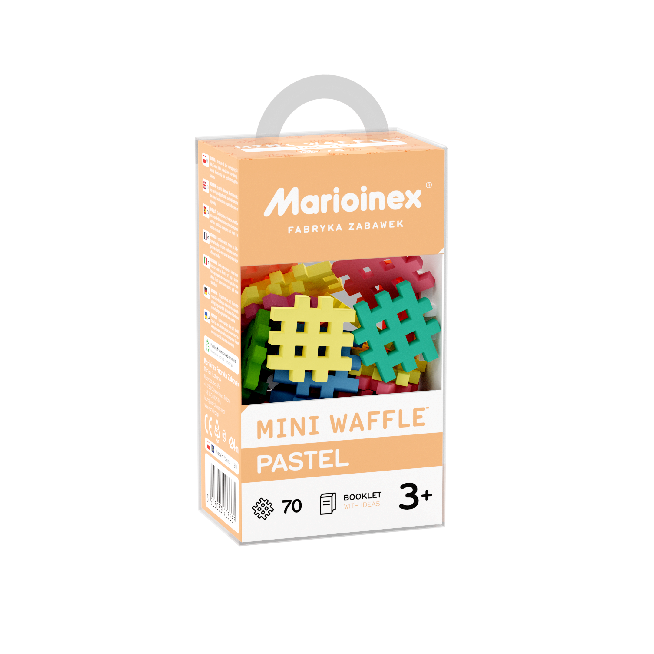 Marioinex vahvelklotsid, Mini Waffle Pastel, 70-osaline